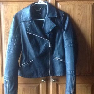 Black "leather" jacket size sm MOVING MUST SELL